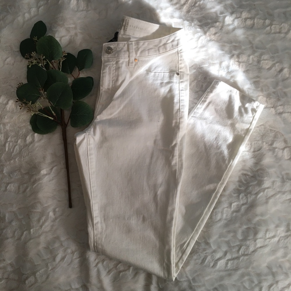 REWASH WHITE FITTED SKINNY STRETCH DENIM JEANS